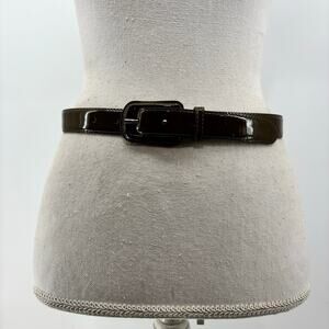 Talbots Womens Size  Small Patent Leather Brown Belt Career Old Money